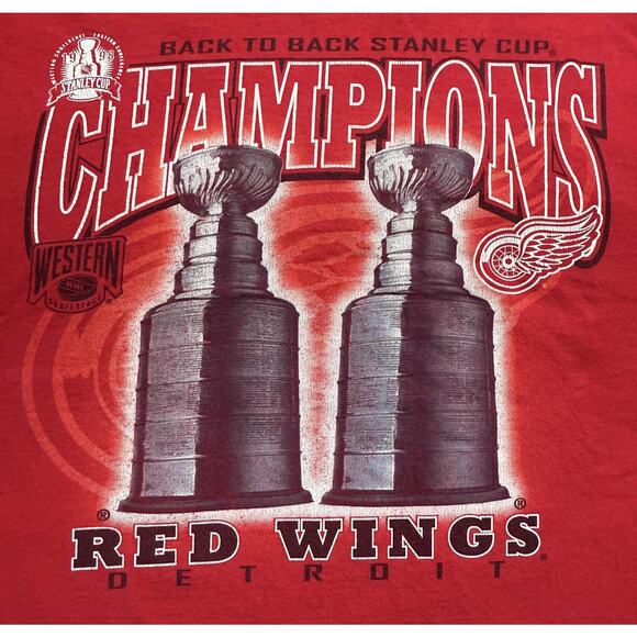 VTG Lee 1998 Detroit Red Wings Stanley Cup Champions Graphic T-Shirt Red Men XL - Picture 7 of 9
